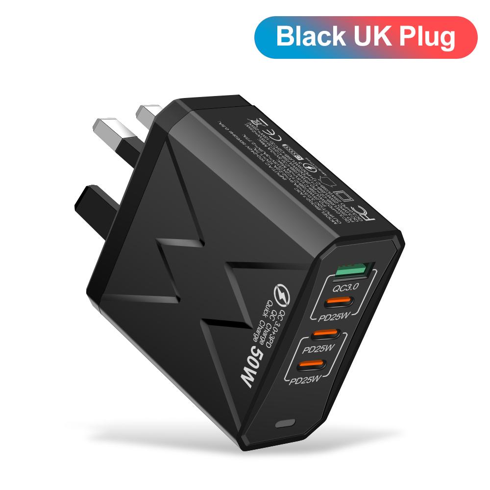 Всего 100 Вт 4 порта зарядное устройство USB быстрая зарядка 3.0 мобильный телефон настенный адаптер для iPhone Samsung Xiaomi быстрая зарядка