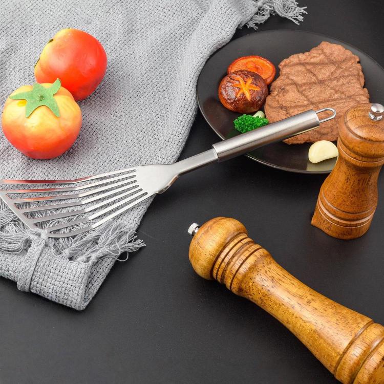 LsCook Домашняя нержавеющая сталь Лопатка для стейка и рыбы Многофункциональная наклонная лопатка-сетка