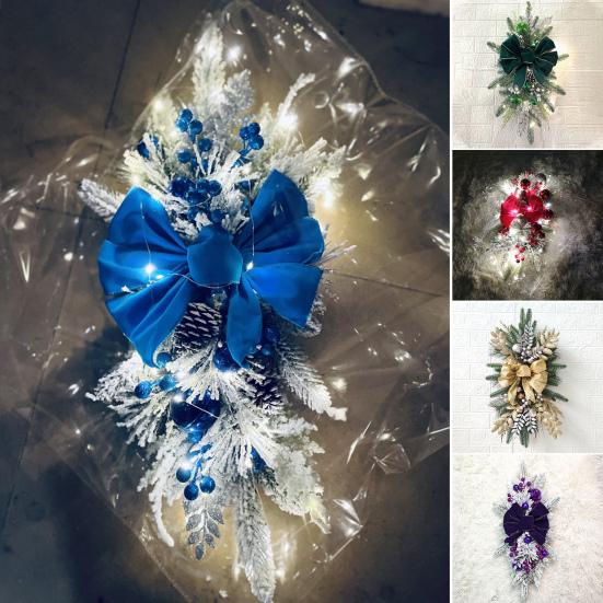 Искусственные рождественские лестничные гирлянды, светодиодные рождественские лестничные гирлянды в форме слезы, снежные матовые светильники, подвесные подвески для перил лестницы, стены, окна