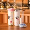 Leak-proof Cartoon Insulated Cup 600ml Coffee Mug Portable Straw Cup