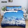 Комплект пододеяльников Snow Mountain, комплект постельного белья из полиэстера с 3D пейзажем для подростков и взрослых, лыжный склон, зимняя тема, королевское одеяло, комплект из трех предметов