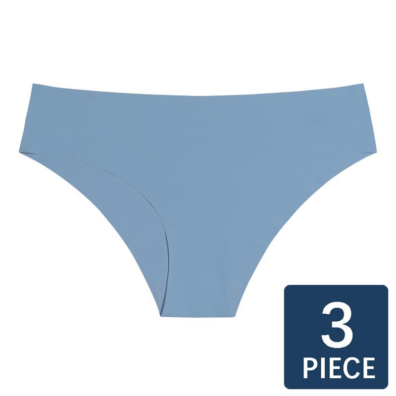 Flarixa 3 шт., бесшовные женские трусики из ледяного шелка, стринги, дышащие удобные женские трусы с низкой талией, женское сексуальное женское белье