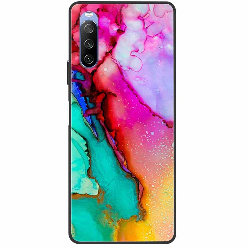 Мягкий чехол для Sony Xperia 10 III Case 5 III Мягкий силиконовый Черные чехлы для Sony Xperia 1 III / Xperia1 XZ4 Чехлы Крутой Мрамор