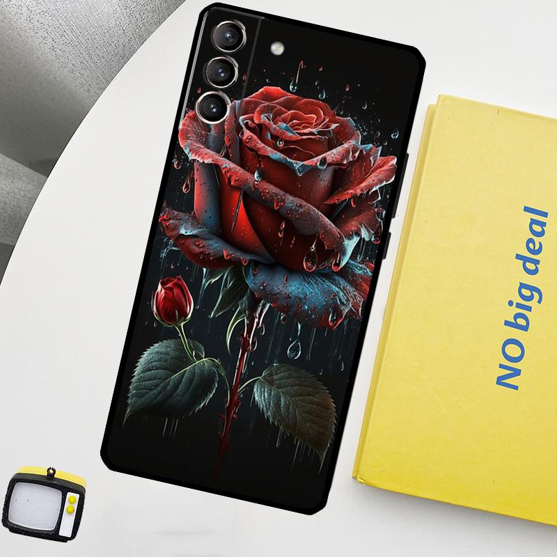 Цветочный чехол с изображением розы для Samsung Galaxy S25 Ultra S20 S21 S22 S23 Plus S24 Ultra S9 S10 S25 FE