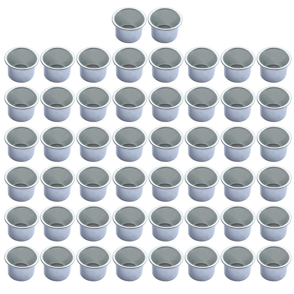 50pcs Mini Candle Cup Holder Christmas Candlestick Jar Container Empty Storage Aluminum Candelabra for Dining Home Party