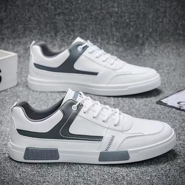 Male Foreign Trade Autumn 2025 New Leather Surface Large Size Versatile Casual Simple White Board Shoes Youth Sports Trendy