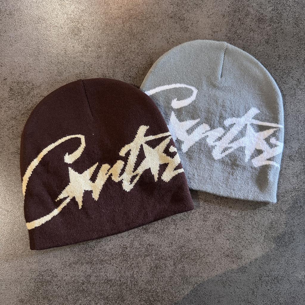 Вязаная шапка для женщин с вышивкой букв, теплый зимний модный аксессуар