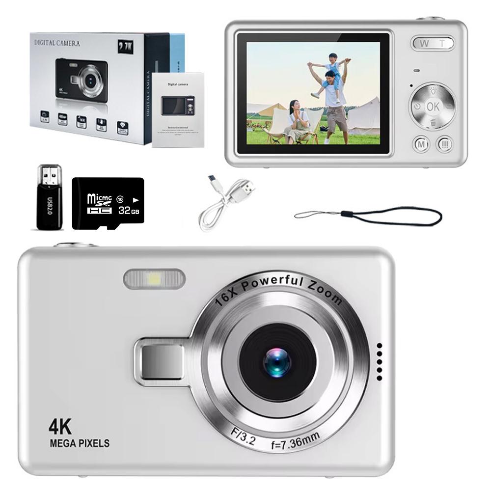 Цифровая камера 4K HD 1080P, 96-мегапиксельная камера для видеоблогов с автофокусом, 16-кратным зумом, видеокамера с 2,4-дюймовым IPS-экраном для фото- и видеосъемки