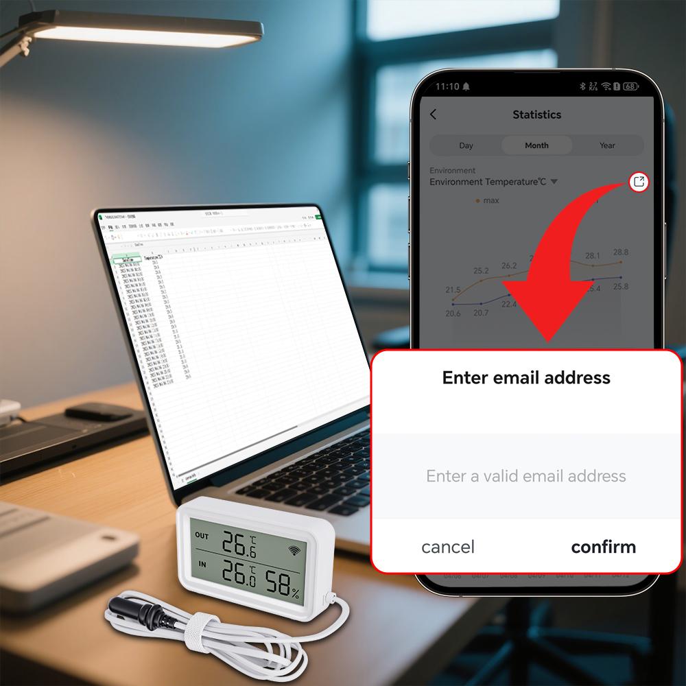 Tuya WiFi Zigbee Датчик температуры и влажности с выносным зондом Удаленное управление через приложение Работает с Yandex SmartLife Alexa
