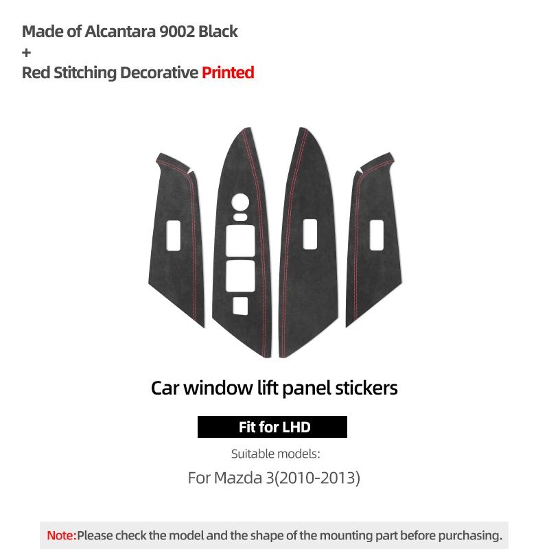 Betterhumz Для Mazda 3 Axela 2010-2013 Из Алькантары Накладки на рамки переключателей стеклоподъемников Авто Аксессуары для тюнинга интерьера автомобиля