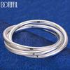 925 пробы стерлингового серебра три линии гладкий браслет модные свадебные украшения