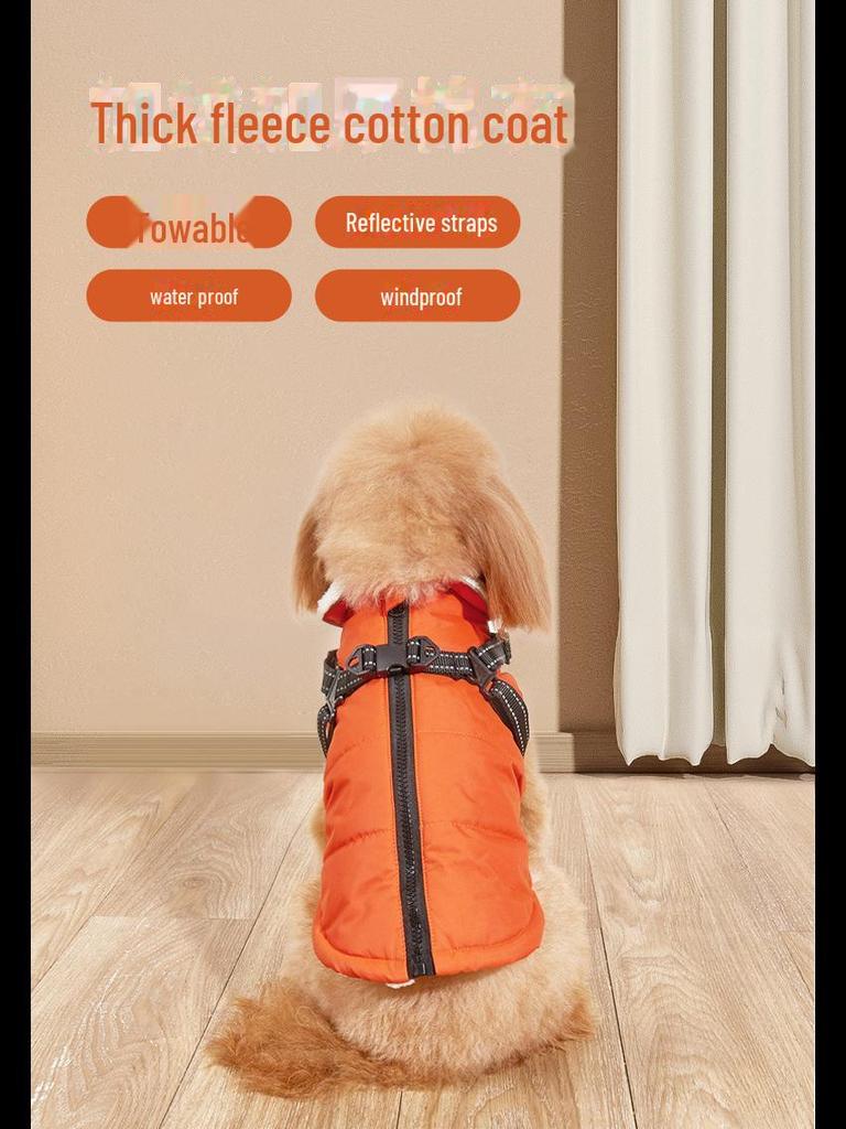 Reflective Winter Cotton Dog Coat for Small Breeds: Warm and Cozy Apparel for Corgis and Teddy Dogs