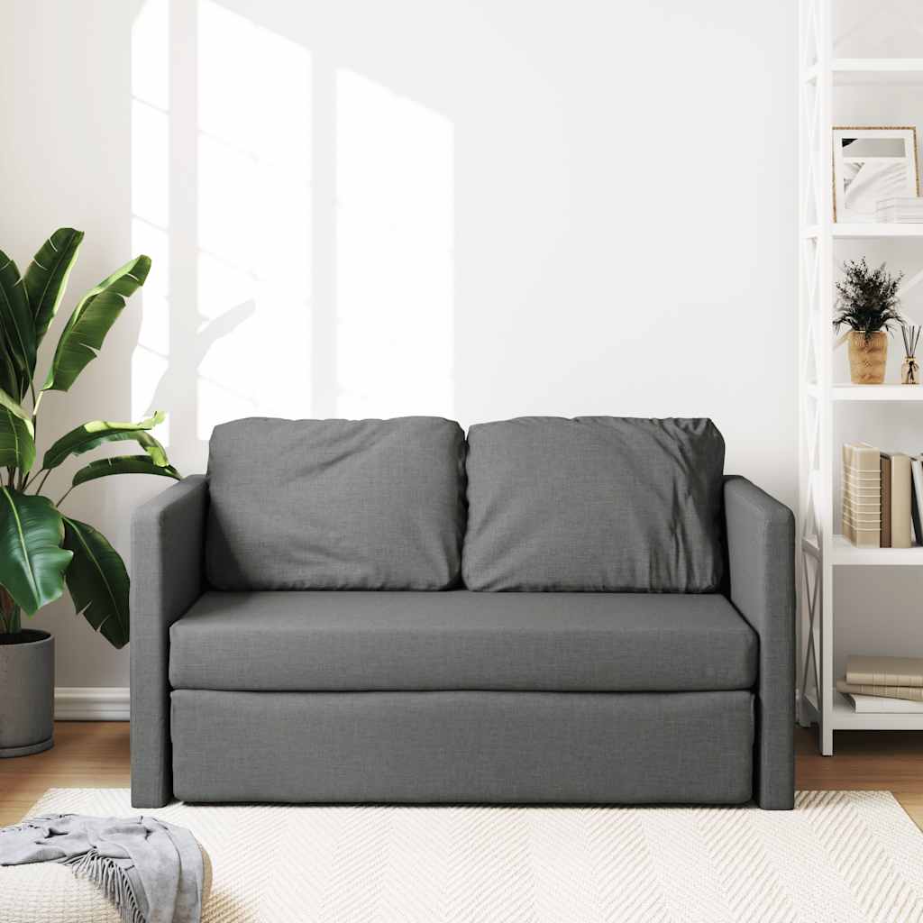 Floor Sofa with Sleep Function Dark Gray 112x174x55 cm Fabric