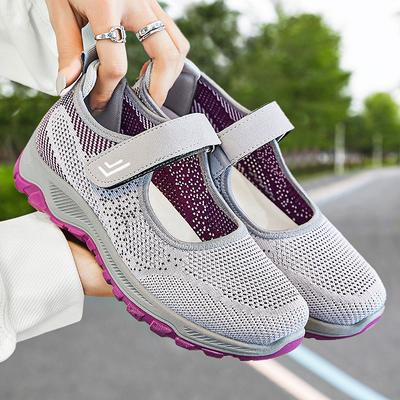 2026 Женские кроссовки Удобные сетчатые женские балетки Мягкие туфли на платформе Летние дышащие женские сетчатые повседневные туфли для ходьбы