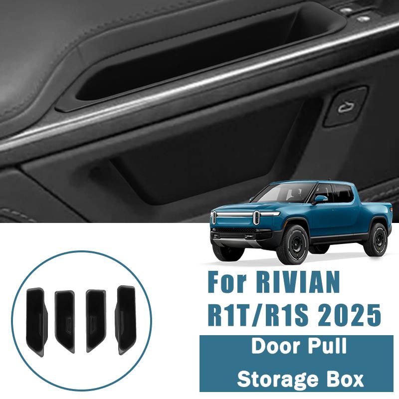 zkfan8 For RIVIAN R1T/R1S 2025 Door Pull Box Door Slot Storage Box Stowing Tidying Organizer Box Car Interior Accessories Supplies
