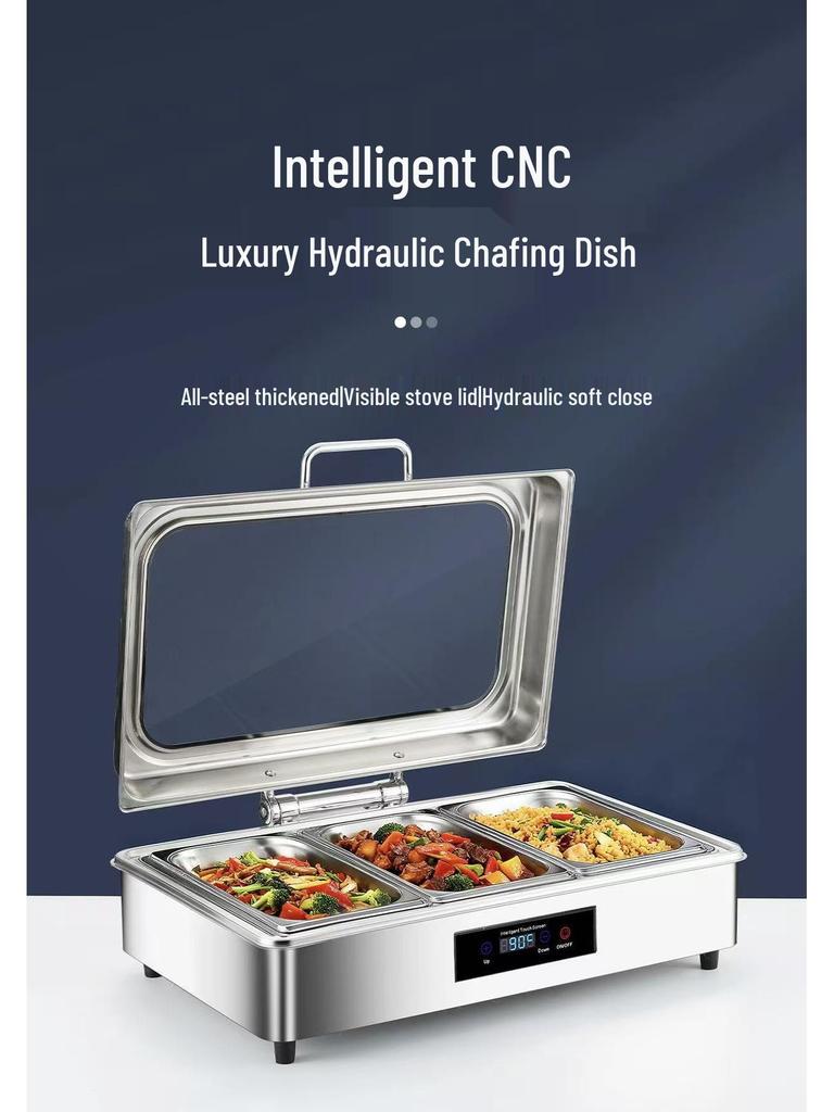 Электрическая мармитница для фуршета из нержавеющей стали - Умный подогреватель для самообслуживания с прозрачной изоляцией для гостиничных завтраков