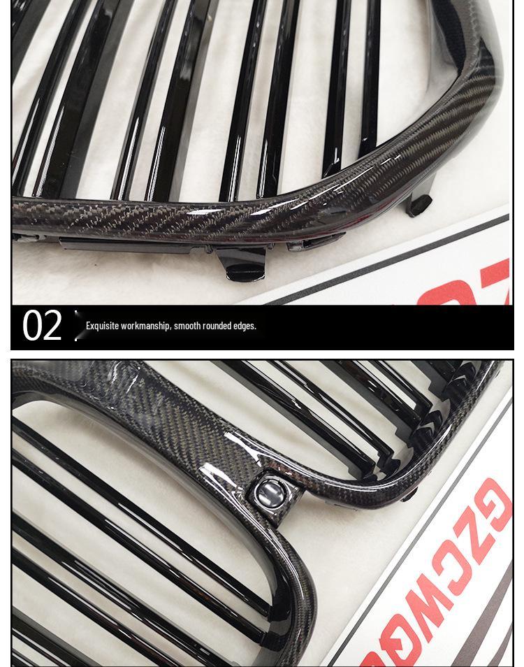 Глянцевая черная решетка из углеродного волокна для BMW X5 G05 до рестайлинга - стиль с одинарной или двойной линией