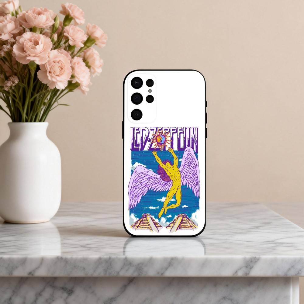 Крутой чехол для телефона с L-Led Z-Zeppelin BAND для Samsung S25, S24, S21, S22, S23, S30, Ultra, S20, Plus, Других. Мягкий черный чехол