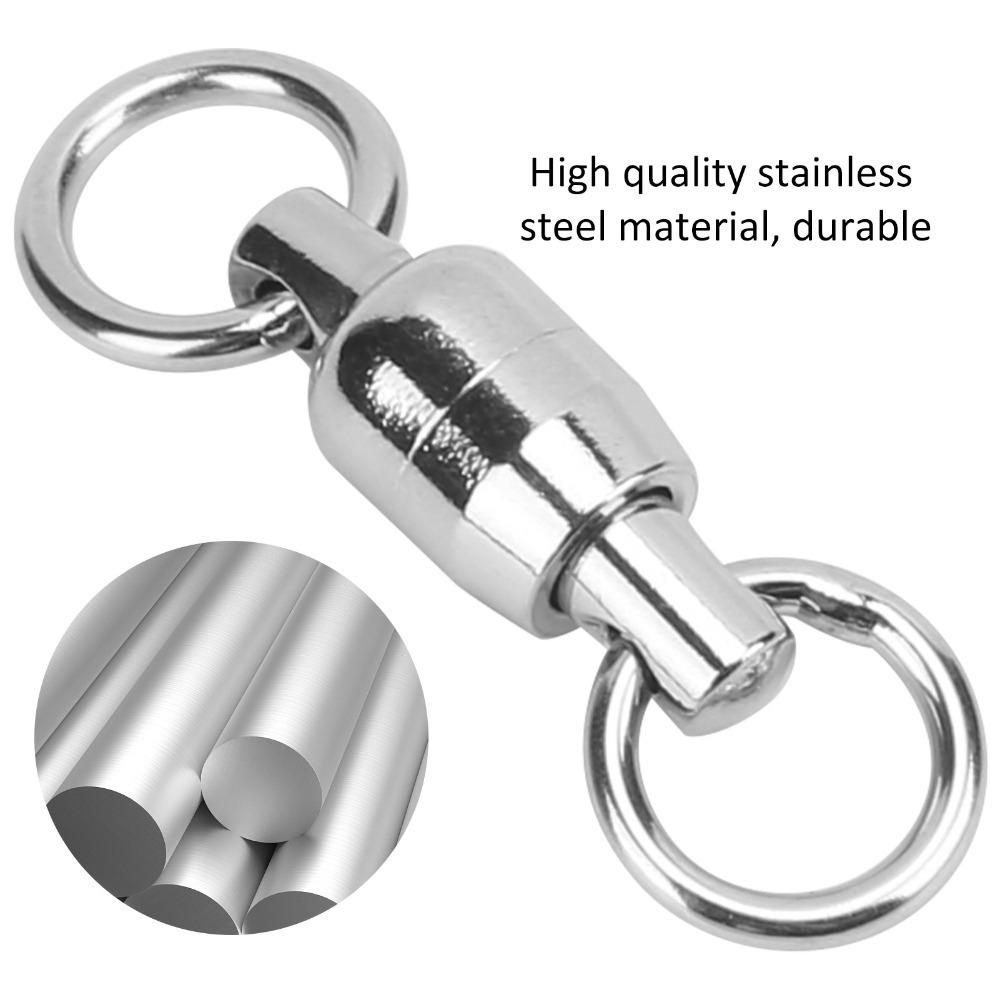 20PCS Stainless Steel Fishing Rolling Connector Fishing Swivel Connector for Fishing Accessories