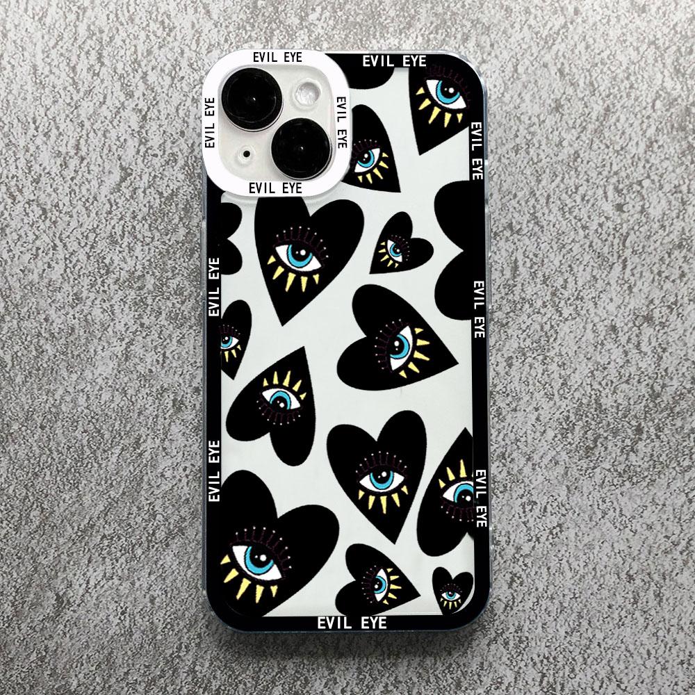 Чехол для телефона с принтом Синий Глаз Удачи Синий Глаз Дьявола Для iPhone 14 12 13 11 Pro Max XR X XS MAX 13Pro 7 8 Plus Чехол Прозрачный Ударопрочный Fundas