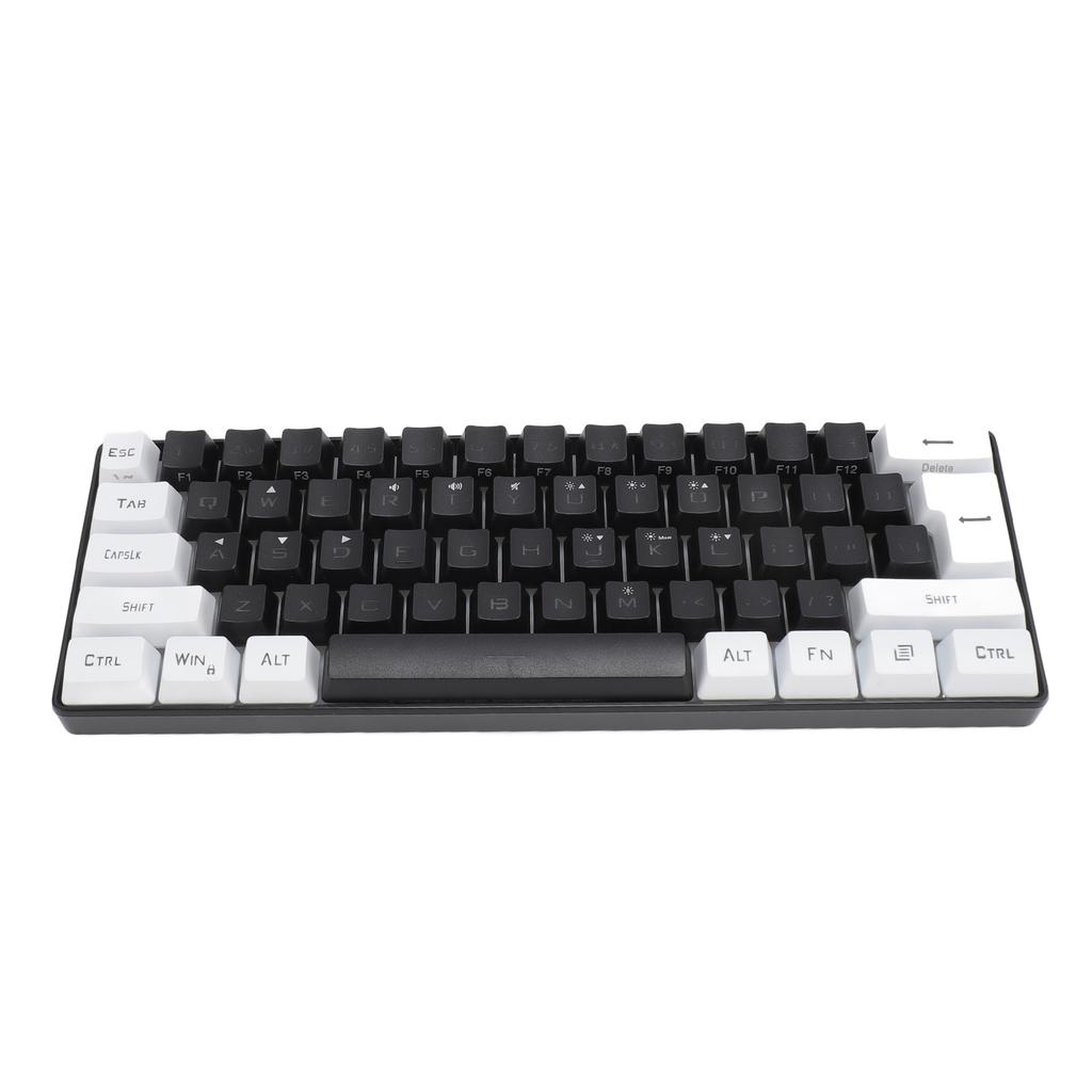 Игровая клавиатура USB 61 клавиша RGB-подсветка Эргономичная контрастная расцветка ABS кейкапы Проводная клавиатура для настольного компьютера, ноутбука, путешествий