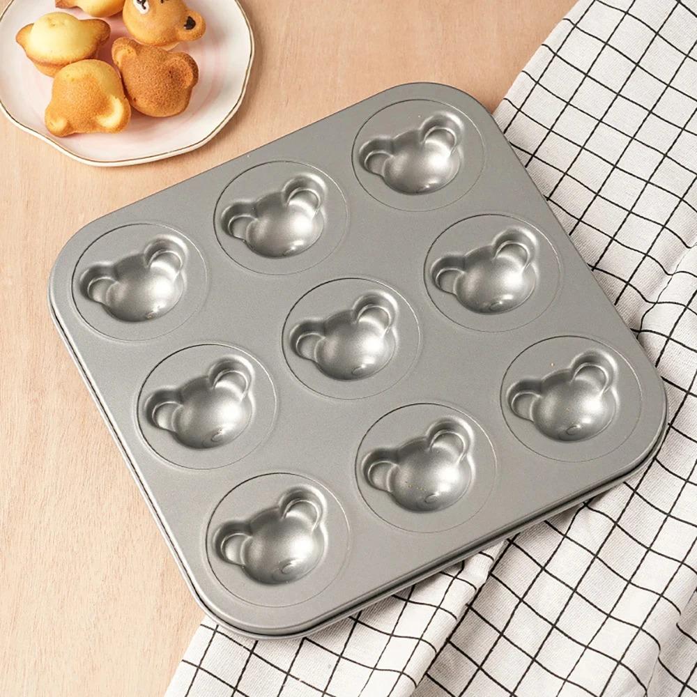 Non-stick Bear Madeleine Cake Baking Pan 4/6/9 Cavities Bread Mold Muffin Cakes Mold  Pudding