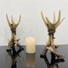 Deer Antler Candlestick Ornament Resin Crafted Artistic Design Figure Artisanal Candlestick Decor Desktop Home Decor