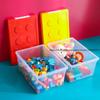 Контейнер для хранения строительных блоков с защелкой, большой вместимости, с прозрачной крышкой на липкой ленте, классифицированный и организованный ящик для хранения игрушек