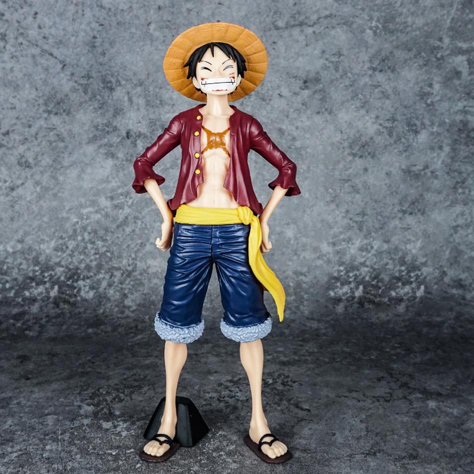 26-сантиметровая фигурка Луффи из аниме One Piece: уверенный в себе улыбающийся Луффи, меняющий облик, из ПВХ, коллекционная игрушка, подарок.