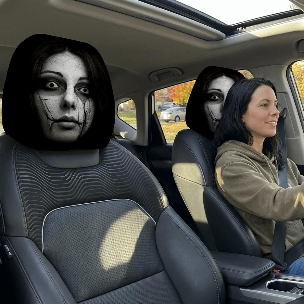 2PCS Elastic Halloween Car Headrest Covers Auto Interior Decoration Cover Decoration