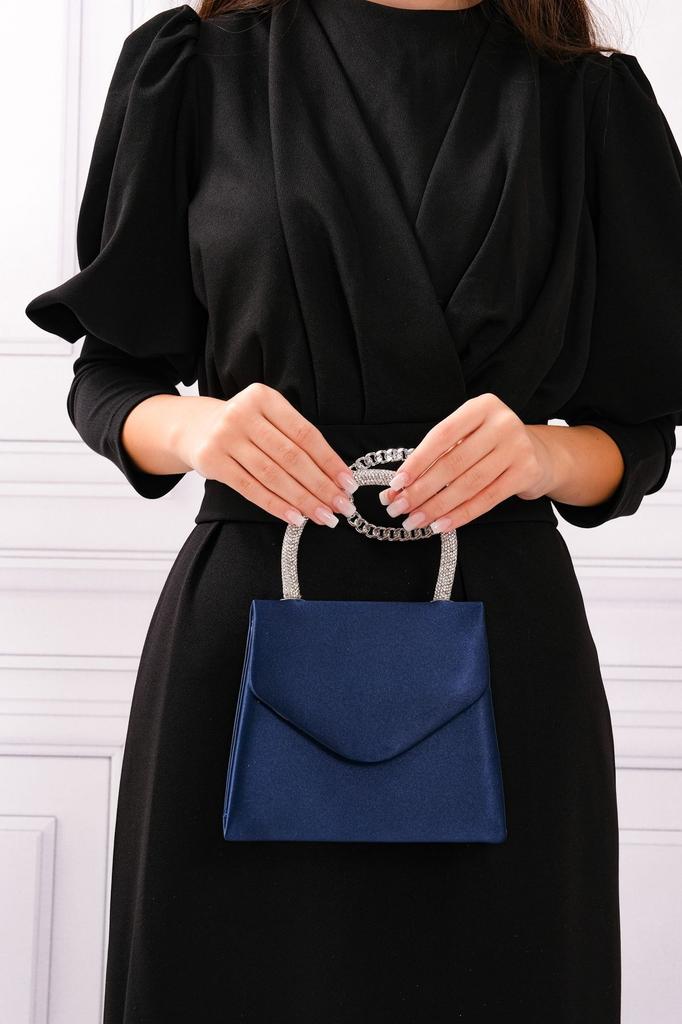 Women's Stylish and Useful Evening Dress Bag Women's Nude Satin Evening Dress Shoulder Bag with Stone Holding Detail