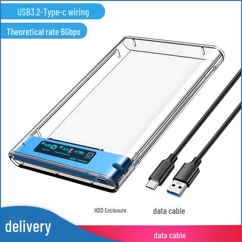 2.5" Transparent ABS USB 3.0 External Hard Drive Enclosure for SSD and HDD