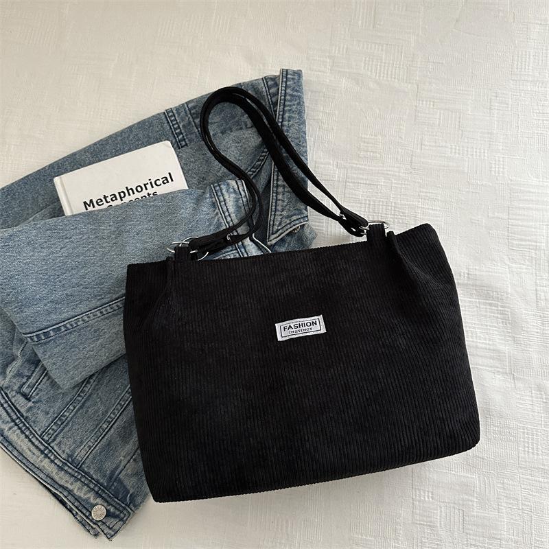 Вельветовая сумка женская большая повседневная сумка через плечо для покупок сумка-тоут для поездок на работу