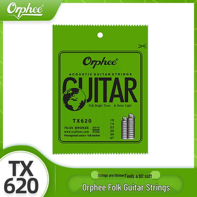 Струны для фолк-акустической гитары Orphee TX620/630/640 с обмоткой из фосфорной бронзы, комплект