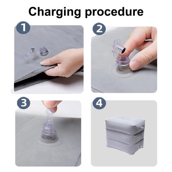 Yousheng Надувная подставка для ног в самолете Регулируемая по высоте износостойкая супермягкая широко используемая складная портативная удлинитель кресла в самолете