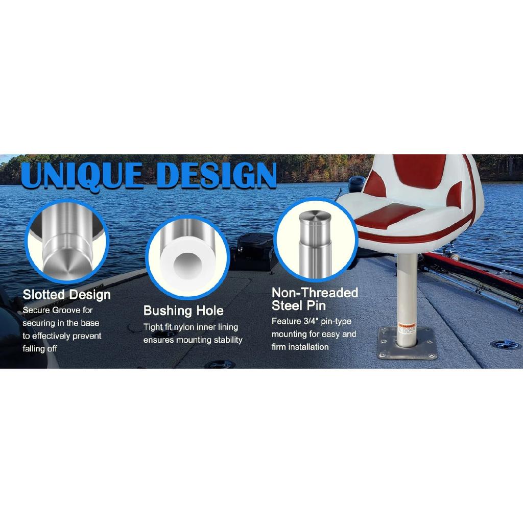 3/4"Boat Seat Pin Post for Most Marine Boat Seat Pedestal Base Mount SP-2114Boat Seat Pedestal Post Lock-in Aluminum Extension P