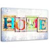 Canvas Print Home Inscription Coloured