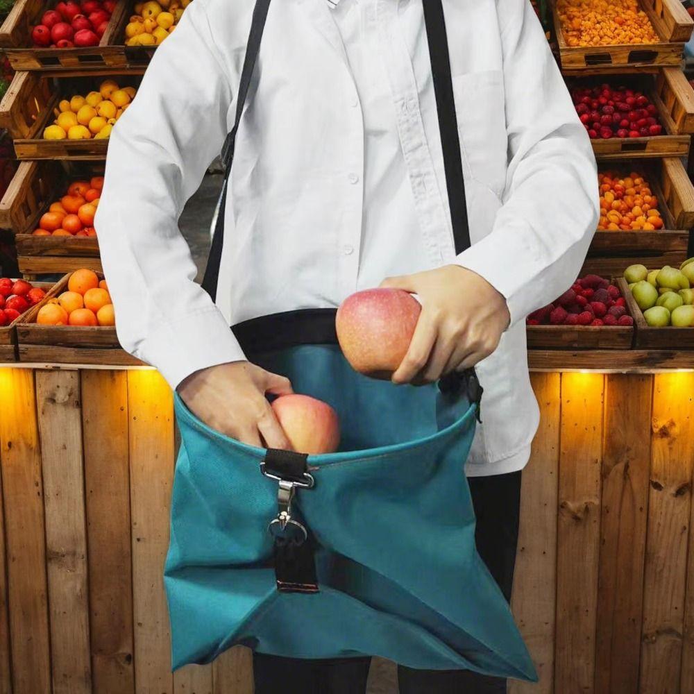Washable Fruits Gathering Pouch Tear Resistance Foldable Foraging Apron Gardening
