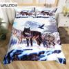 Комплект постельного белья с изображением волка, комплект постельного белья Queen для детей и подростков из микрофибры с изображением животных, комплект постельного белья с рисунком снежного волка и принтом диких животных
