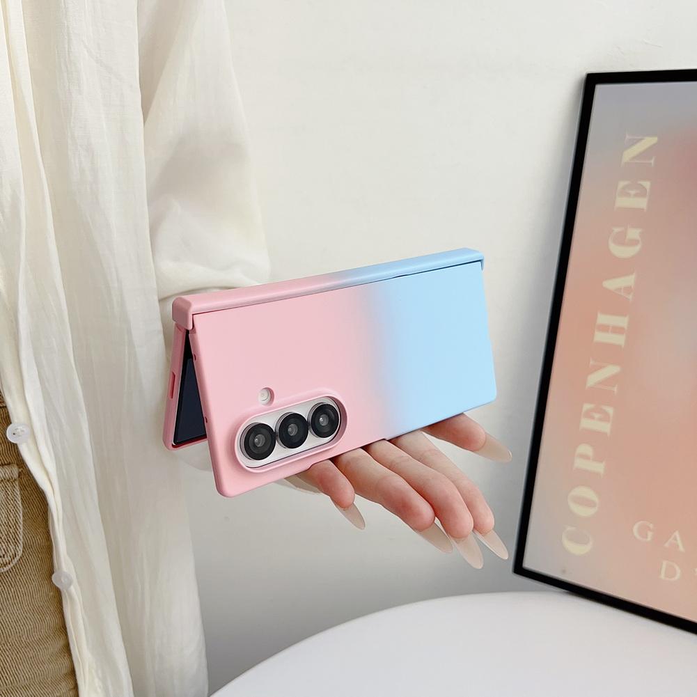 Чехол-книжка с градиентным покрытием и ощущением кожи для Samsung Galaxy Z Fold 7 fold7, приятный на ощупь, с защитой камеры