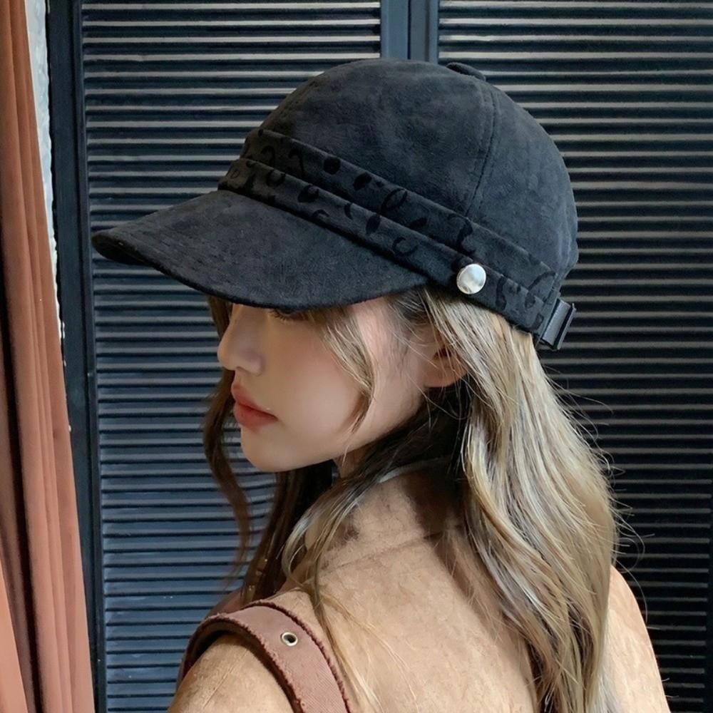 56cm To 58cm Head Size Sun Hat Suede Cap Vintage Curved Brim Hat Sun Protection