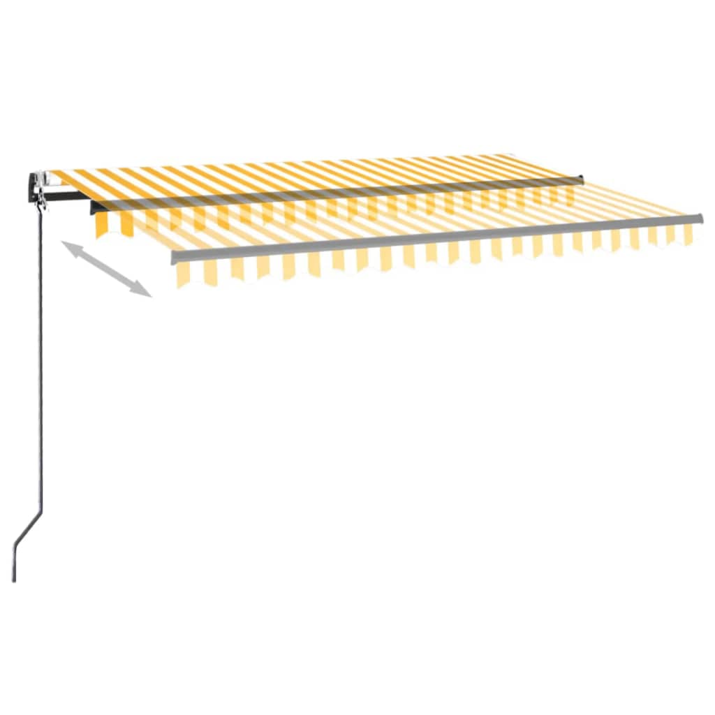 Automatic Awning with LED Lights and Wind Sensor 400x350 cm Yellow White