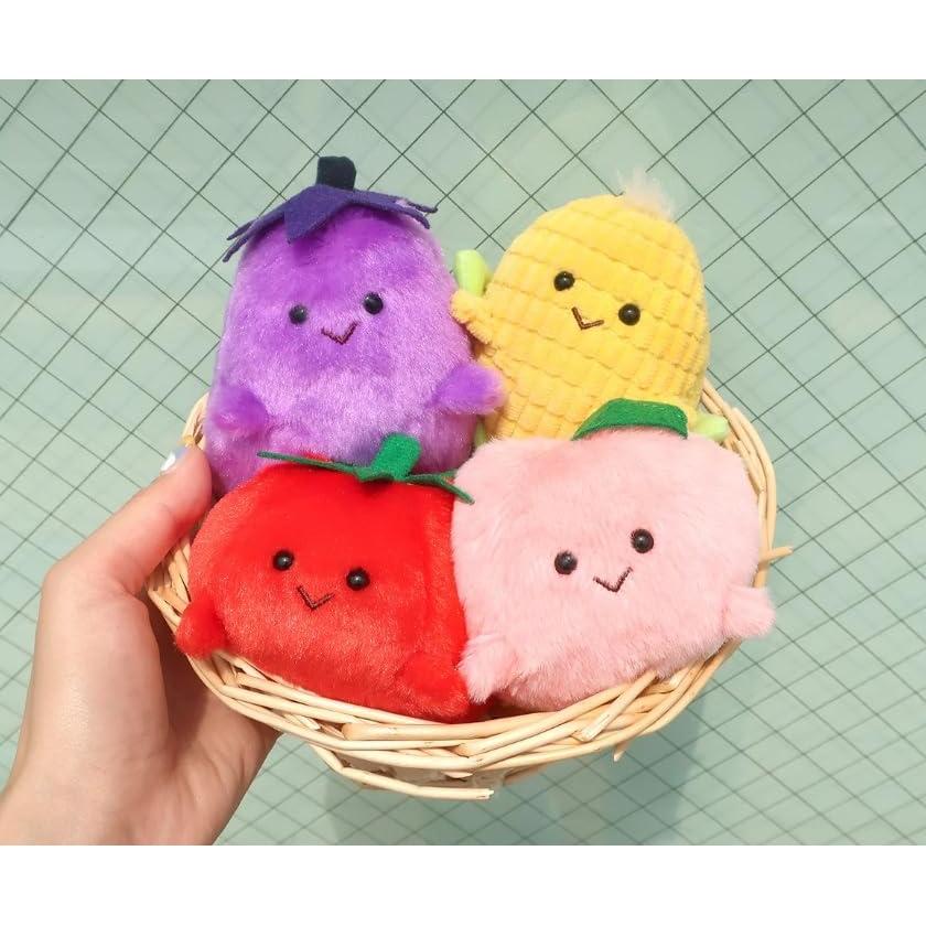 Pochamaru Summer Freshly Picked Series Eggplant Plush Toy, Height approx. 12cm, Ages 6+