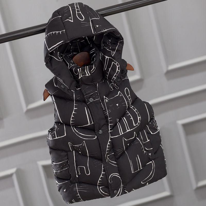 Осенне-зимний жилет с героями мультфильмов, детская одежда, жилет для мальчиков и девочек, утепленная теплая пуховая куртка для детей, жилет, пальто