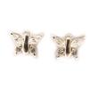 [C4742] - Silver Earrings 'Butterflies of Charm' White