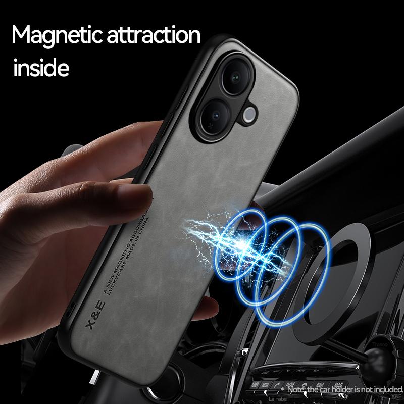 KEYSION Роскошный ретро чехол из искусственной ПУ кожи для VIVO V60 Lite 5G Мягкий силикон+ПК Противоударная задняя крышка для телефона для VIVO V60 Lite