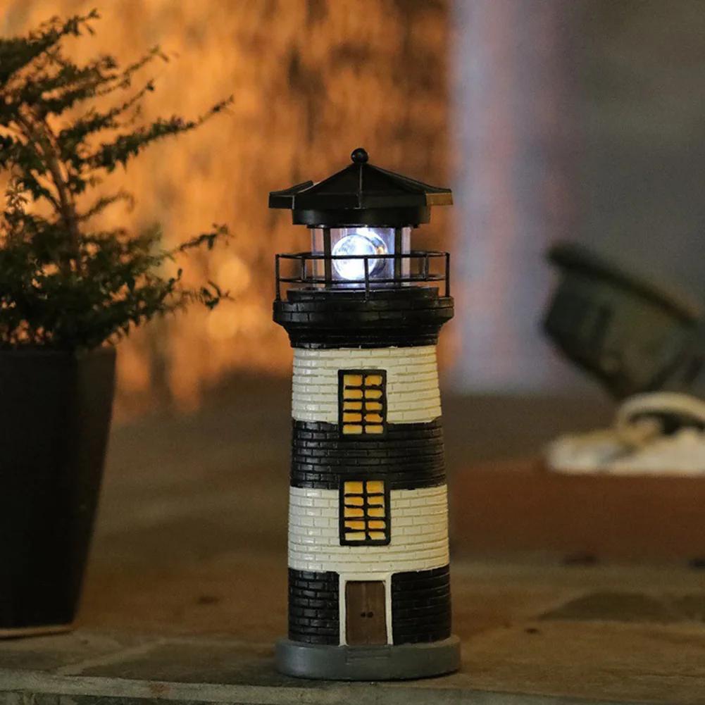 Lighthouse Shape Solar LED Light Garden Fence Yard Outdoor Decor Beacon Lamp Solar Led Light Outdoor Lighting Garden Decoration