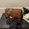 Женская этническая сумка кроссбоди с цветочным тиснением, ретро сумка-цилиндр с широким плечевым ремнем