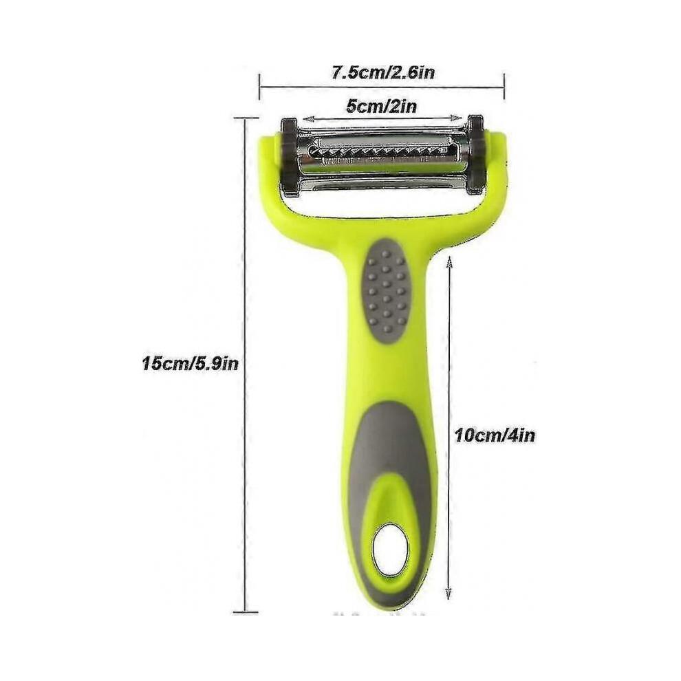 Vegetable And Fruit Peeler, 3 In 1 Multifunction Rotary Peeler, 3 Stainless Steel Blades: Serrated, Straight