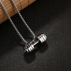 Silver Barbell Necklace, Dumbbell, Gym 360